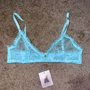 Savage X Fenty Bra. XL Turquoise colors with rhinestone embellishments. NWT